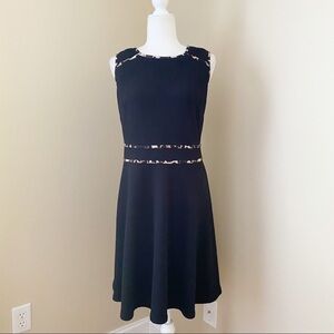 AGB Dress NEW Wildside Leopard Trim Black Dress